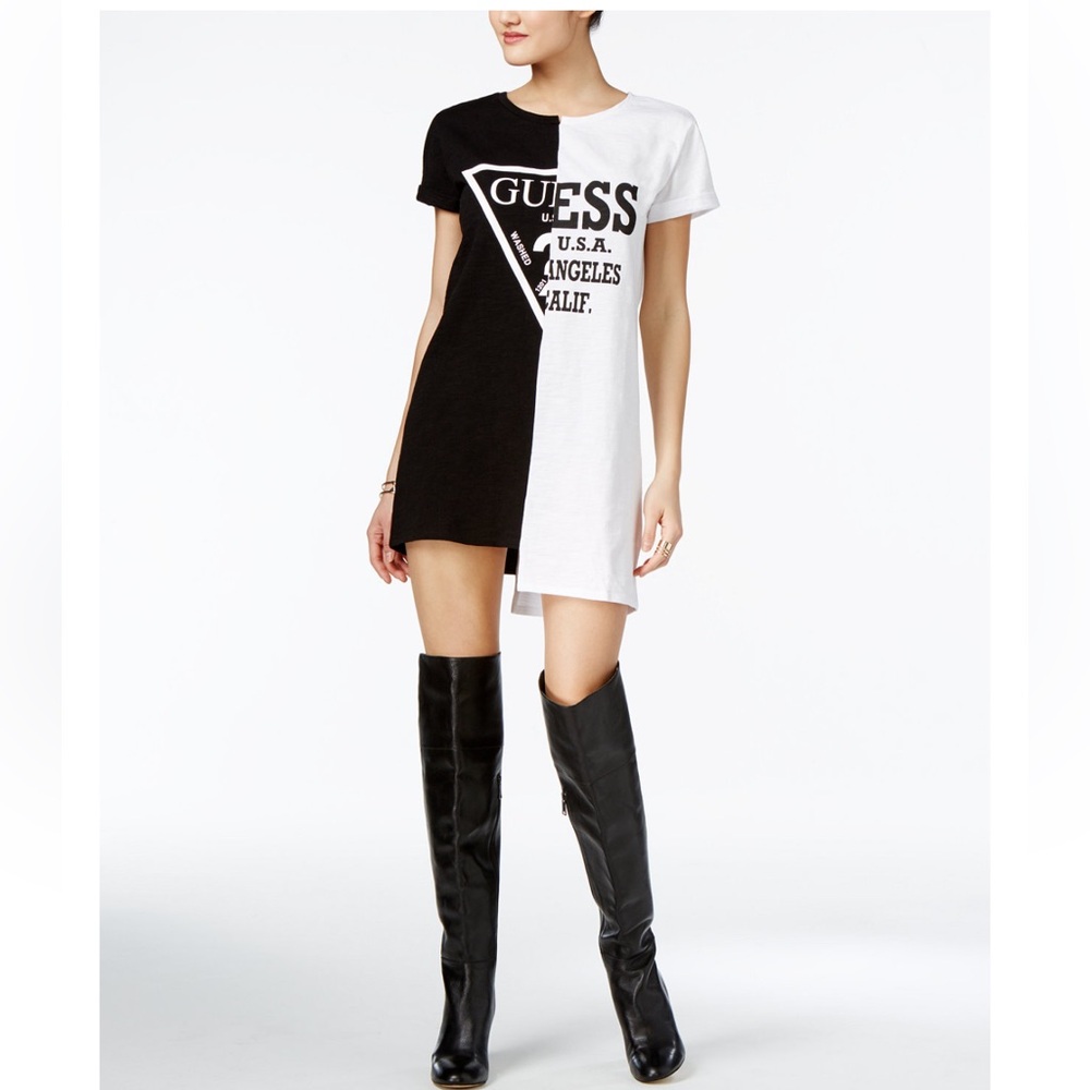 NWT GUESS ORIGINALS Cotton logo T-Shirt Dress